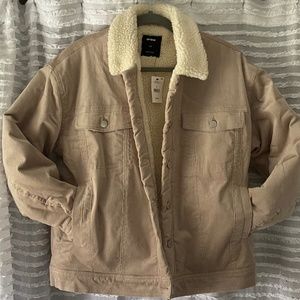 NWT Cotton On Sherpa Lined Beige/Stone Corduroy Jacket (S)